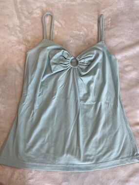 Susana Monaco Light Blue Ring-Front Spaghetti Strap Camisole